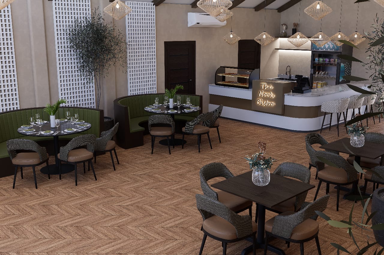 The Laundry Caf&eacute; lounge arranged for intimate business dining and relaxed conversation